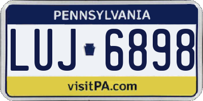 PA license plate LUJ6898