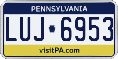 PA license plate LUJ6953