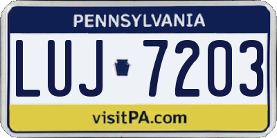 PA license plate LUJ7203