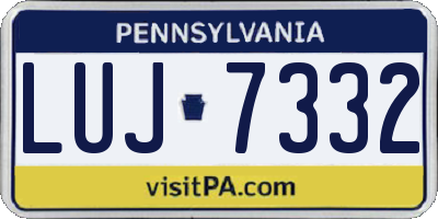 PA license plate LUJ7332