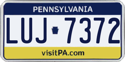 PA license plate LUJ7372