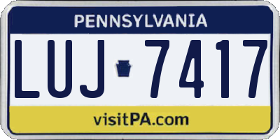 PA license plate LUJ7417