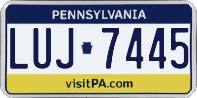 PA license plate LUJ7445