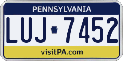 PA license plate LUJ7452