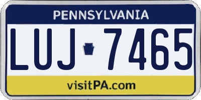 PA license plate LUJ7465