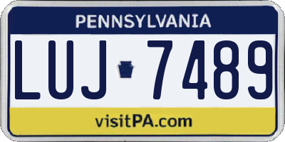 PA license plate LUJ7489