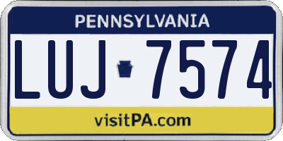 PA license plate LUJ7574