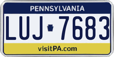 PA license plate LUJ7683