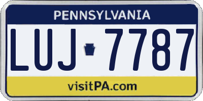 PA license plate LUJ7787