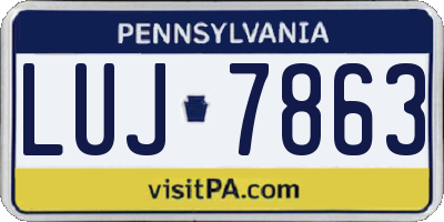 PA license plate LUJ7863