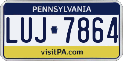 PA license plate LUJ7864