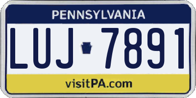 PA license plate LUJ7891