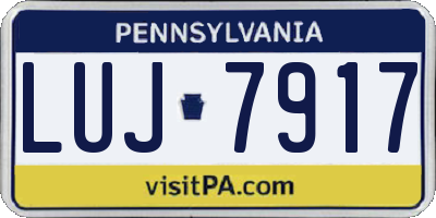 PA license plate LUJ7917