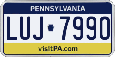 PA license plate LUJ7990