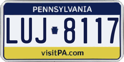 PA license plate LUJ8117