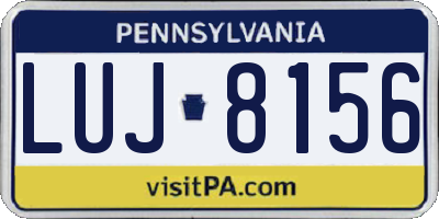 PA license plate LUJ8156