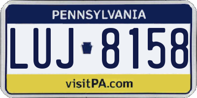 PA license plate LUJ8158