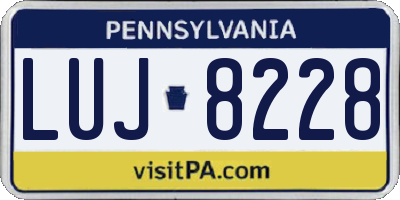 PA license plate LUJ8228
