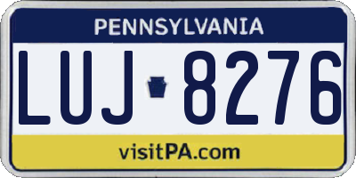 PA license plate LUJ8276