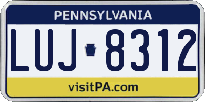 PA license plate LUJ8312