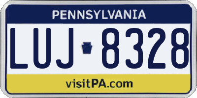 PA license plate LUJ8328