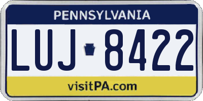 PA license plate LUJ8422