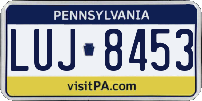 PA license plate LUJ8453