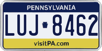 PA license plate LUJ8462