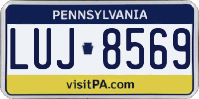 PA license plate LUJ8569