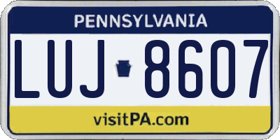 PA license plate LUJ8607