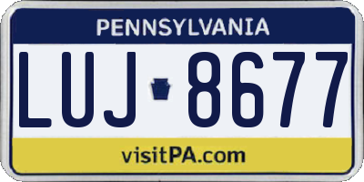 PA license plate LUJ8677
