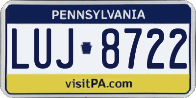 PA license plate LUJ8722