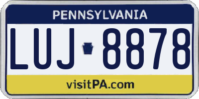 PA license plate LUJ8878