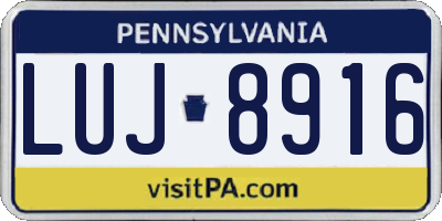 PA license plate LUJ8916