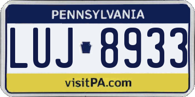 PA license plate LUJ8933