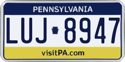 PA license plate LUJ8947