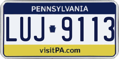 PA license plate LUJ9113