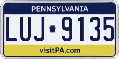 PA license plate LUJ9135