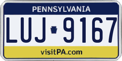 PA license plate LUJ9167
