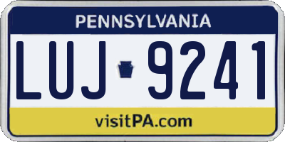 PA license plate LUJ9241