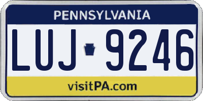 PA license plate LUJ9246