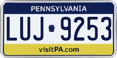 PA license plate LUJ9253