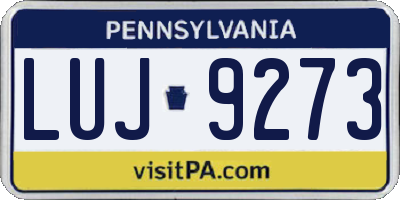 PA license plate LUJ9273