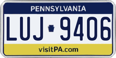 PA license plate LUJ9406