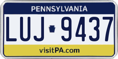 PA license plate LUJ9437