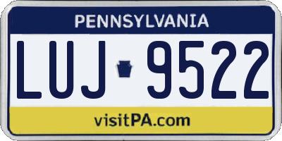 PA license plate LUJ9522