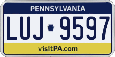PA license plate LUJ9597