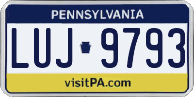 PA license plate LUJ9793