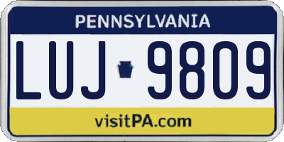 PA license plate LUJ9809