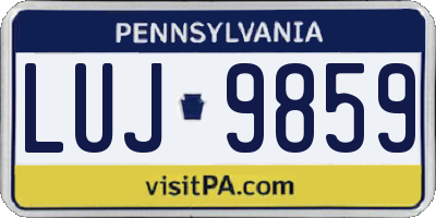 PA license plate LUJ9859